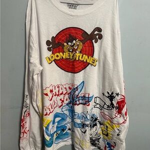 Looney Tunes long sleeve shirt graffiti type graphics mens size 3XL XXXL